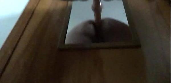  fucking my ass with my dildo on the mirror